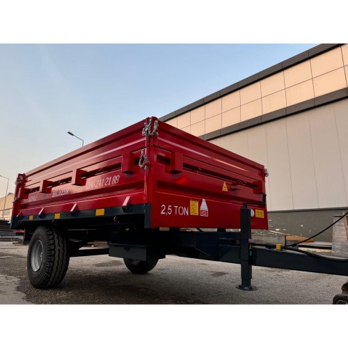 Azimli 2,5 Ton Römork – Yağlı Frenli, Arkaya Devirme, İlave Kapaklı Model